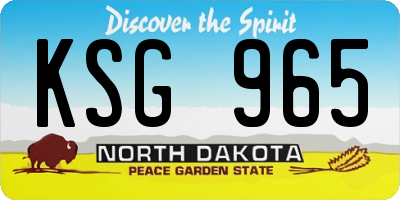 ND license plate KSG965