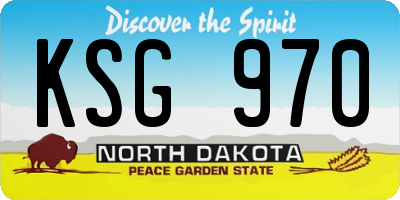 ND license plate KSG970