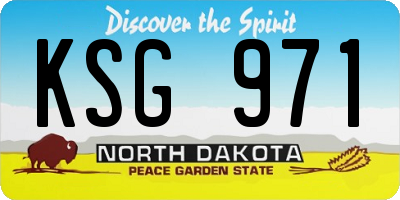 ND license plate KSG971