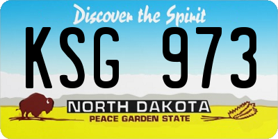 ND license plate KSG973