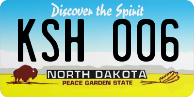 ND license plate KSH006
