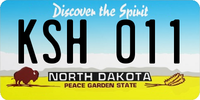 ND license plate KSH011