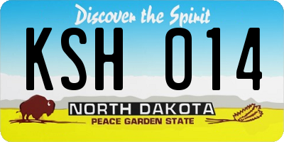 ND license plate KSH014