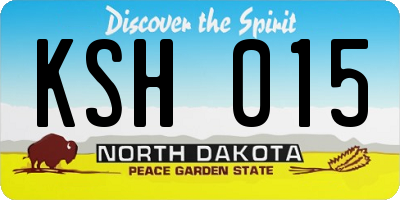 ND license plate KSH015