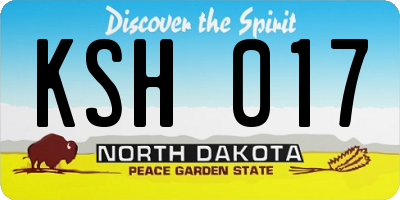 ND license plate KSH017