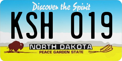 ND license plate KSH019