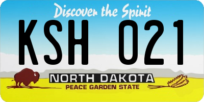 ND license plate KSH021