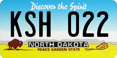 ND license plate KSH022