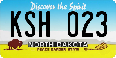 ND license plate KSH023