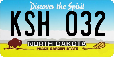 ND license plate KSH032