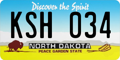 ND license plate KSH034