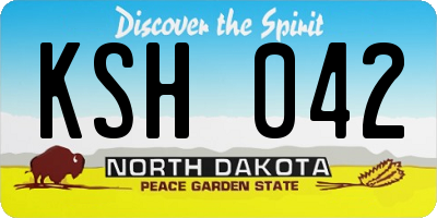 ND license plate KSH042