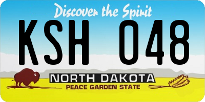 ND license plate KSH048