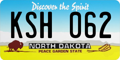 ND license plate KSH062