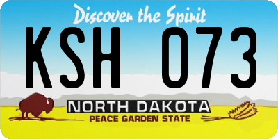 ND license plate KSH073