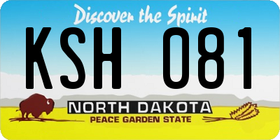 ND license plate KSH081
