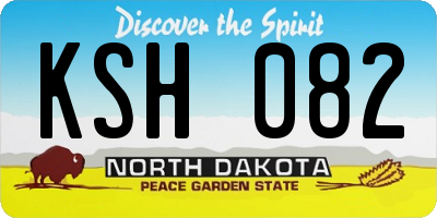 ND license plate KSH082
