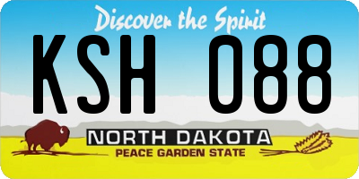 ND license plate KSH088