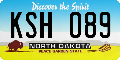 ND license plate KSH089