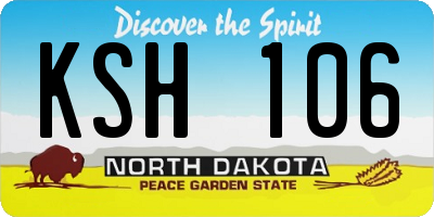 ND license plate KSH106