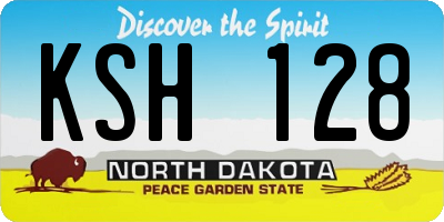 ND license plate KSH128