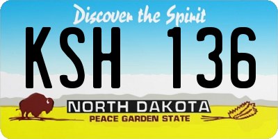 ND license plate KSH136