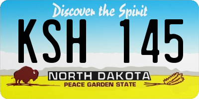 ND license plate KSH145