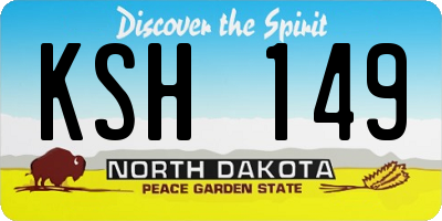 ND license plate KSH149