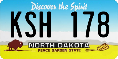 ND license plate KSH178