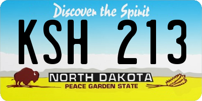 ND license plate KSH213