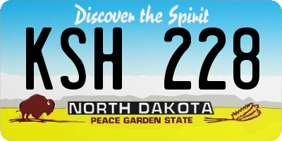 ND license plate KSH228