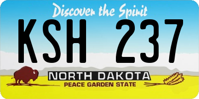 ND license plate KSH237