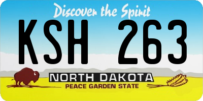 ND license plate KSH263