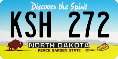 ND license plate KSH272