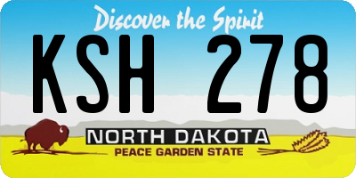 ND license plate KSH278