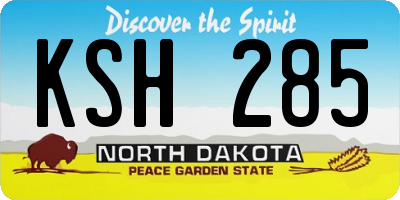 ND license plate KSH285