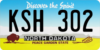 ND license plate KSH302