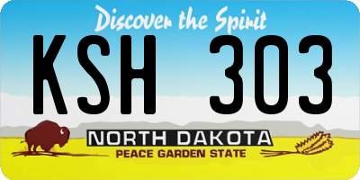 ND license plate KSH303