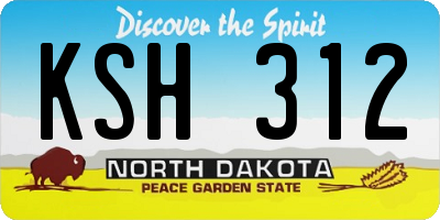 ND license plate KSH312
