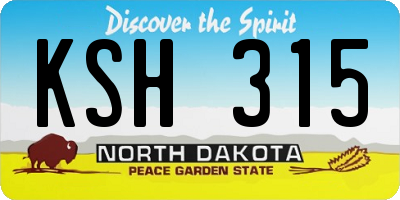 ND license plate KSH315