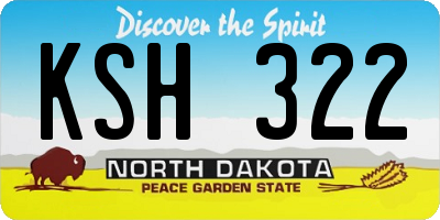 ND license plate KSH322