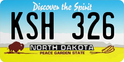 ND license plate KSH326