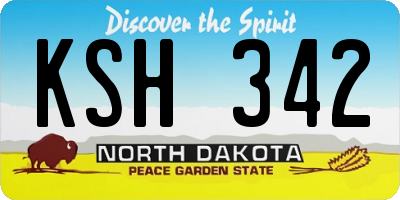 ND license plate KSH342