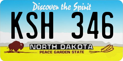 ND license plate KSH346