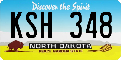 ND license plate KSH348