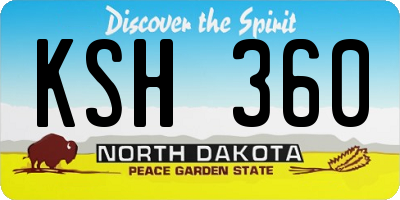 ND license plate KSH360