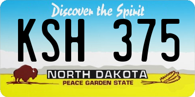 ND license plate KSH375