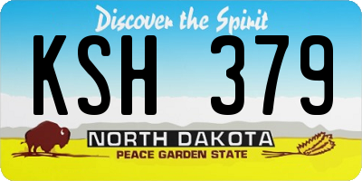 ND license plate KSH379