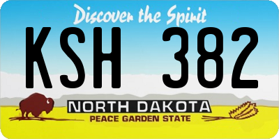 ND license plate KSH382