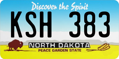 ND license plate KSH383